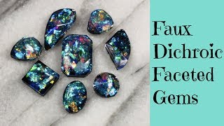 Creating Faux Dichroic Glass Gemstones Cabochons For Jewelry Making DIY UV Resin Tutorial [upl. by Mariam134]