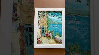 Terrace with flowers oil paintings terrace floralart landscapes miniatureart terracehouse [upl. by Lindie]