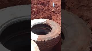 HOW TO CONSTRUCT A BUDGET SEPTIC TANKOUTLAW SEPTIC TANKMADE WITH TYRESPIT LATRINE ALTERNATIVE [upl. by Lohner759]