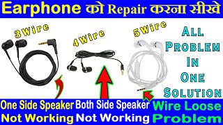 How To Repair Earphone At Home  4 Wire Earphone Repair  5 Wire Earphone Repair  Hindi  DIY Ideas [upl. by Mathre]