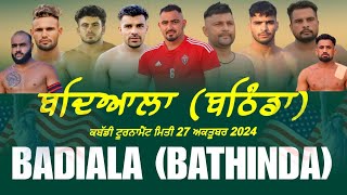 LIVE PIND BADIALA  BATHINDA  KABADDI CUP 271024 [upl. by Perice]