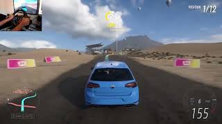 Forza Horizon 5  Volkswagen Golf R  Road Race  Steering Wheel Gameplay [upl. by Jaymie]