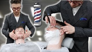 ✨ASMR✨ Über Relaxing 💈Barbershop Hot Towel Shave 🪒 [upl. by Amoeji861]