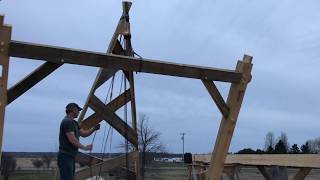 Raising More Timber Frame By Hand [upl. by Aihsemek]