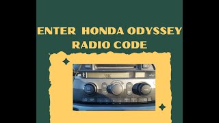 How to enter Honda Odyssey radio code [upl. by Schinica957]