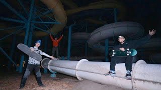 OVERNIGHT IN ABANDONED WATER PARK Incredibly Dangerous [upl. by Buehrer]