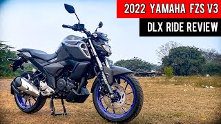 2022 YAMAHA FZS V3 DLX Detailed Ride Review  Mileage  Price  Changes [upl. by Eceirahs]