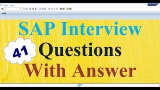 SAP interview questions with answer 41 [upl. by Nylarad]