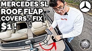 Mercedes SL Rear Hinge Roof Flap Covers Repair Fix   1 [upl. by Anastase]