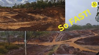 Flash flooding from sudden heavy rain WET season in The Kimberley Australia [upl. by Madeleine]