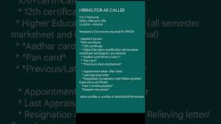 AR Caller Hiring [upl. by Annia]