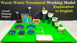 waste water treatment working model explanation in English for science exhibition  diy  howtofunda [upl. by Blakelee]