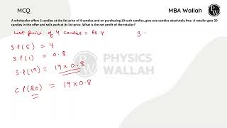 A wholesaler offers 5 candies at the list price of 4 candies and on purchasing 19 such candies g [upl. by Assehc]