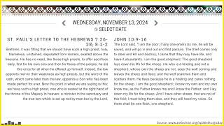 Twentyfirst Week After Pentecost Wednesday  Hebrews 72628 812 amp John 10916  Nov 13 2024 [upl. by Irrol274]