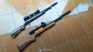 Komparasi Budget Airgun rifle Bejamin PCP call 45mm VS Sharp Innova short call 45mm [upl. by Attwood57]