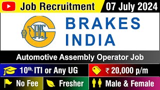 JOB  Brakes India Private Limited  Recruitment 07 JULY 2024  Careers  Ranipet  in Tamil [upl. by Sutphin]