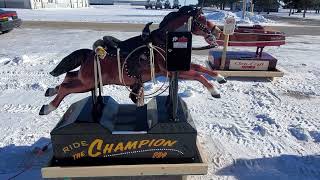 Champion coin operated kiddie ride horse restoration kiddierides horseride [upl. by Barb]