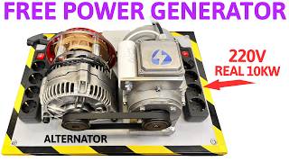 Infinite Energy Generator with a Car Alternator  Liberty Engine 40 [upl. by Samuella]