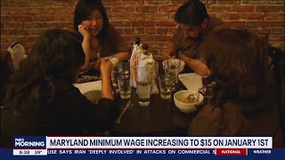 Maryland minimum wage increasing to 15 on January 1 [upl. by Ecneps]