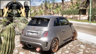 420HP Abarth 695 Biposto Pops amp Bangs  Forza Horizon 5  Steering Wheel Gameplay [upl. by Ahpla266]