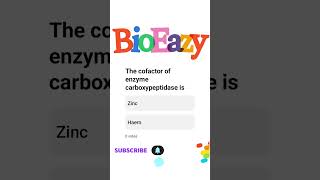 the cofactor of the enzyme carboxypeptidase is zinc amitsir bioeazy neetbiology [upl. by Napoleon]