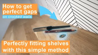 How to perfectly mount a shelf on a crooked wall  How to scribe shelves video [upl. by Lseil]