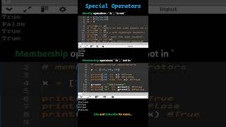 Special Operators in Python pythoninterviewquestionsandanswers [upl. by Clancy]