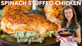 Cheesy Spinach Stuffed Chicken Breasts [upl. by Battiste]