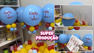 SUPER PRODUÇÃO  centrinhos de mesa para 1 ano de menino com balão personalizado [upl. by Modla241]