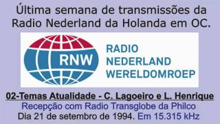 RADIO NEDERLAND  02  TEMAS ATUALIDADE  C LAGOEIRO E LUIS HENRIQUE  SW 15315 kHz210994 [upl. by Ganiats739]