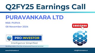 Puravankara Ltd  Q2FY25  Earnings Conference Call  earningcall concall [upl. by Marutani70]