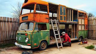 Man turns wrecked bus into luxury caravan Made by enancinar [upl. by Annmarie509]