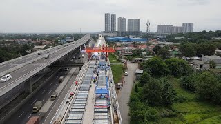 GLOBALink  First ballastless track slab laid in JakartaBandung High Speed Railway [upl. by Dimo717]