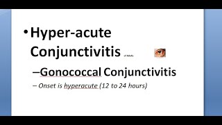 Ophthalmology 072 b HyperAcute Conjunctivitis Adults Gonococcal [upl. by Othilie]