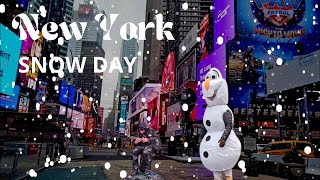 New York Snow Day 4K  Times Square January 2024 Walk [upl. by Atinaej]