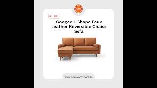 Coogee LShape Faux Leather Reversible Chaise Sofa [upl. by Ahsenaj635]