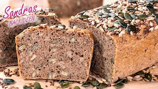 Roggenbrot mit Sauerteig  Roggenmischbrot  Körnerbrot [upl. by Adin]