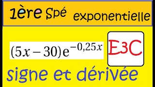 Première SpécialitéMaths E3c exponentielle et dérivéeex2 sujet 2597 [upl. by Savill605]