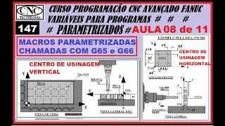 147 AULA 8 PROG AVANCADA CNC FANUC PROGRAMAS COM MACROS PARAMETRIZADAS CENTROS DE USINAGEM VERTHOR [upl. by Divd]