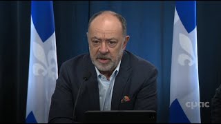 Le ministre de la Santé du Québec Christian Dubé fait le point sur la situation des urgences [upl. by Olivero476]