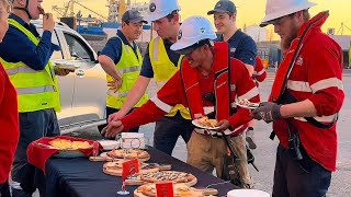 Svitzer Maria Arrival Pizza Party [upl. by Ahtimat]