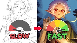 How to DRAW  PAINT FASTER literally [upl. by Efthim]