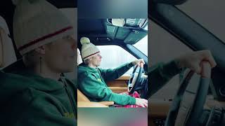 Justin Bieber singing Mistletoe while driving home for Christmas 🥰🎄 shorts [upl. by Annatnom189]