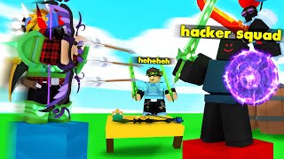 Hacker TEAM Wanted To CHALLENGE Me ROBLOX BEDWARS [upl. by Elleinnad]