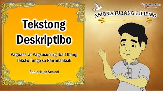 Tekstong Deskriptibo  Mga Uri ng Tekstong Deskriptibo [upl. by Nyhagen808]