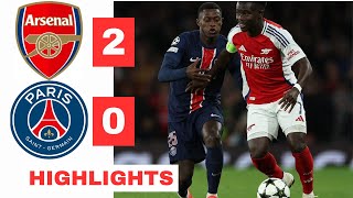 ARSENAL VS PSG 20 All GOALS AND HIGHLIGHTS SAKA HAVERTZ MERINO [upl. by Enihpesoj]