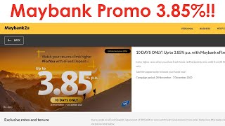 Maybank Online Fixed Deposit Promo 385  RM 20000 test [upl. by Lyontine465]