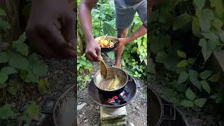 Outdoor Cooking Jamaica Coconut Curry Fish shortsfeed fish food outdoorcooking [upl. by Nilcaj]