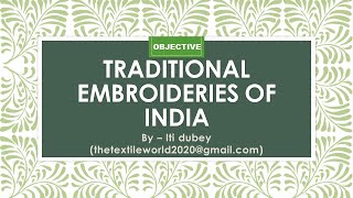 Traditional embroideries of India in hindi [upl. by Furlong]