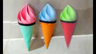 How to make paper ice cream cone  DIY ice cream  Slide Hunt Art [upl. by Jahn751]